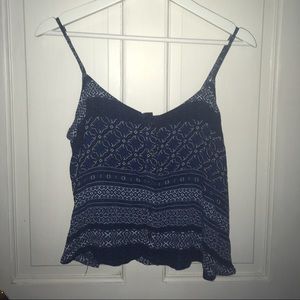Blue patterned tank top